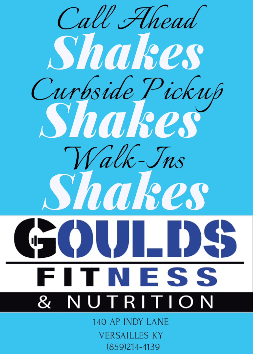 Goulds Fitness & Nutrition | 140 AP Indy Ln, Versailles, KY 40383, USA | Phone: (859) 214-4139