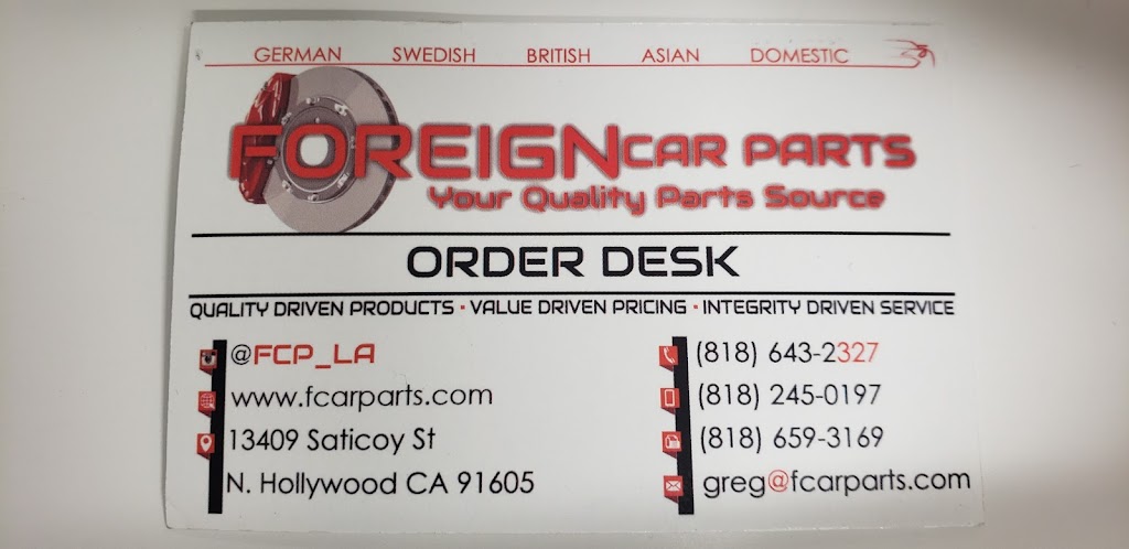 Foreign Car Parts | 13409 Saticoy St, North Hollywood, CA 91605, USA | Phone: (818) 643-2327