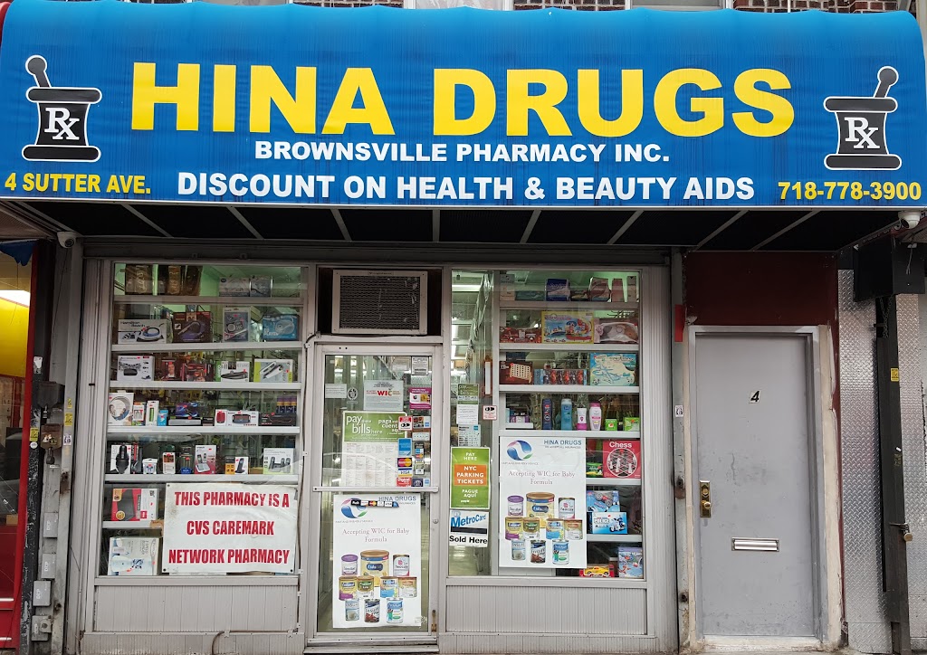 Hina Drugs | 4 Sutter Ave, Brooklyn, NY 11212, USA | Phone: (718) 778-3900