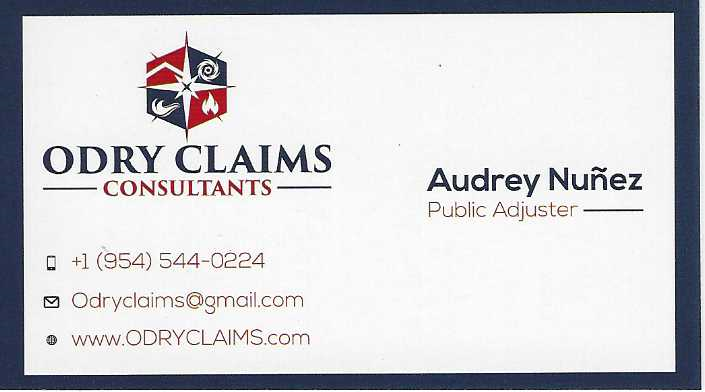 Odry Claims Consultants, LLC | 3225 N Hiatus Rd #451055, Fort Lauderdale, FL 33345, USA | Phone: (954) 544-0224