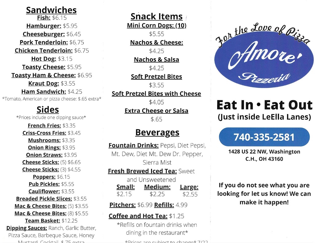 Amore Pizzeria | 1428 US-22 NW, Washington Court House, OH 43160, USA | Phone: (740) 335-2581 Amore Pizzeria | 1428 US-22 NW, Washington Court House, OH 43160, USA | Phone: (740) 335-2581