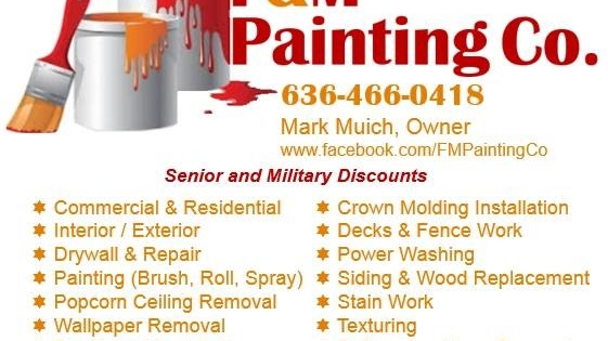 F&M Painting Co | 112 Del Oro Dr, St Peters, MO 63376, USA | Phone: (636) 466-0418