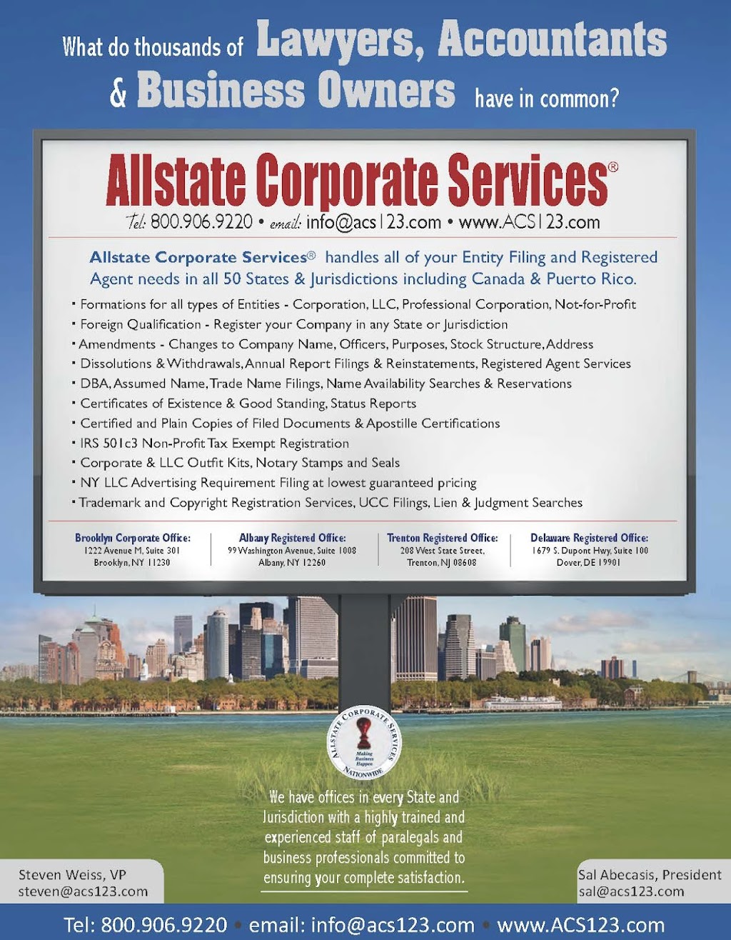 Allstate Corporate Services | 99 Washington Ave #1008, Albany, NY 12210, USA | Phone: (800) 906-9220