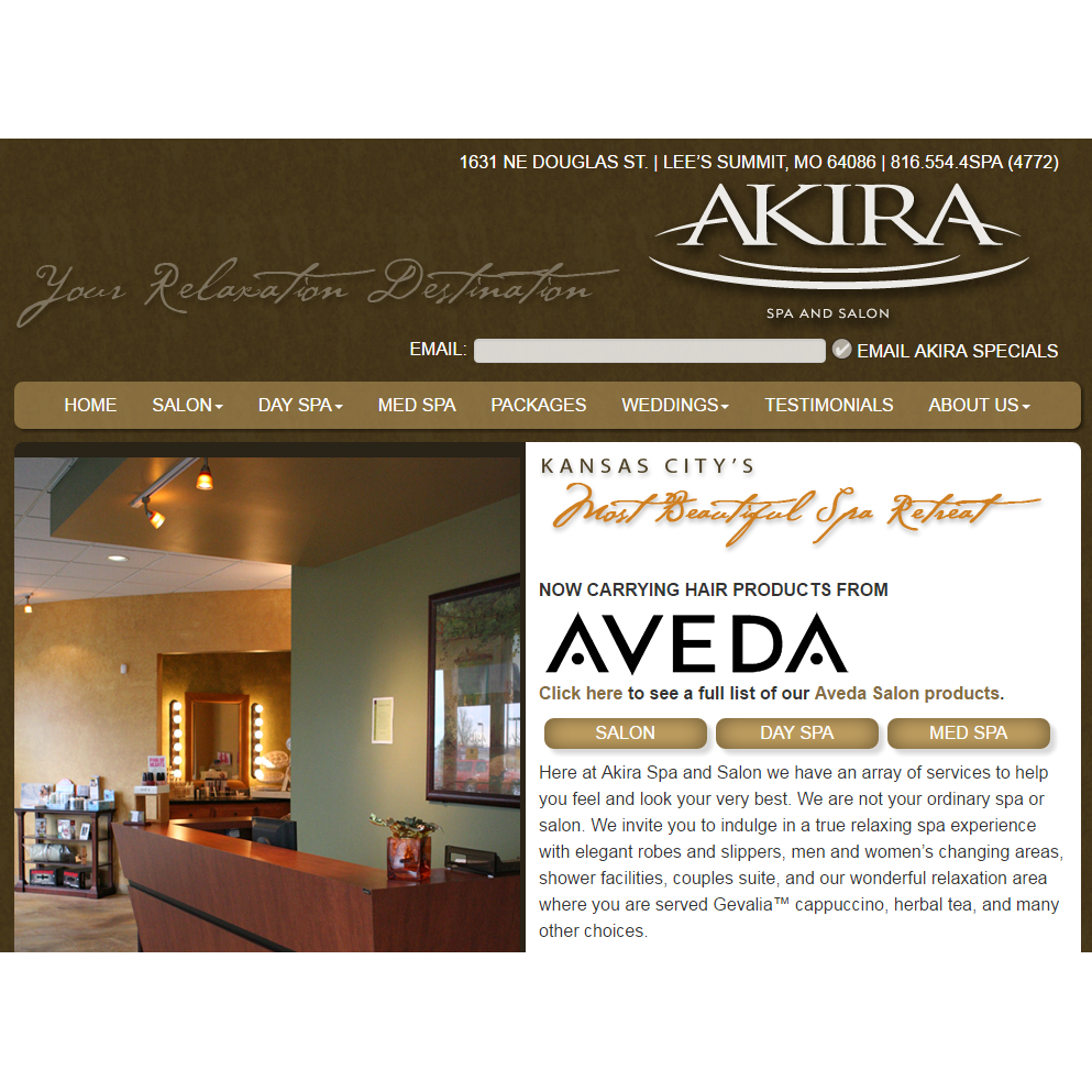 Akira Spa & Salon | 1741 NE Douglas St #102, Lees Summit, MO 64086, USA | Phone: (816) 554-4772