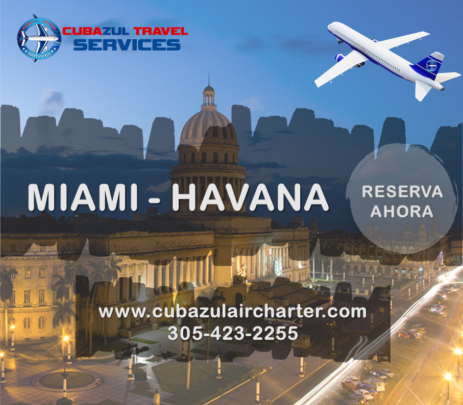 Cubazul Air Charter Inc. | 4708 W Flagler St, Miami, FL 33134 | Phone: (305) 423-2255