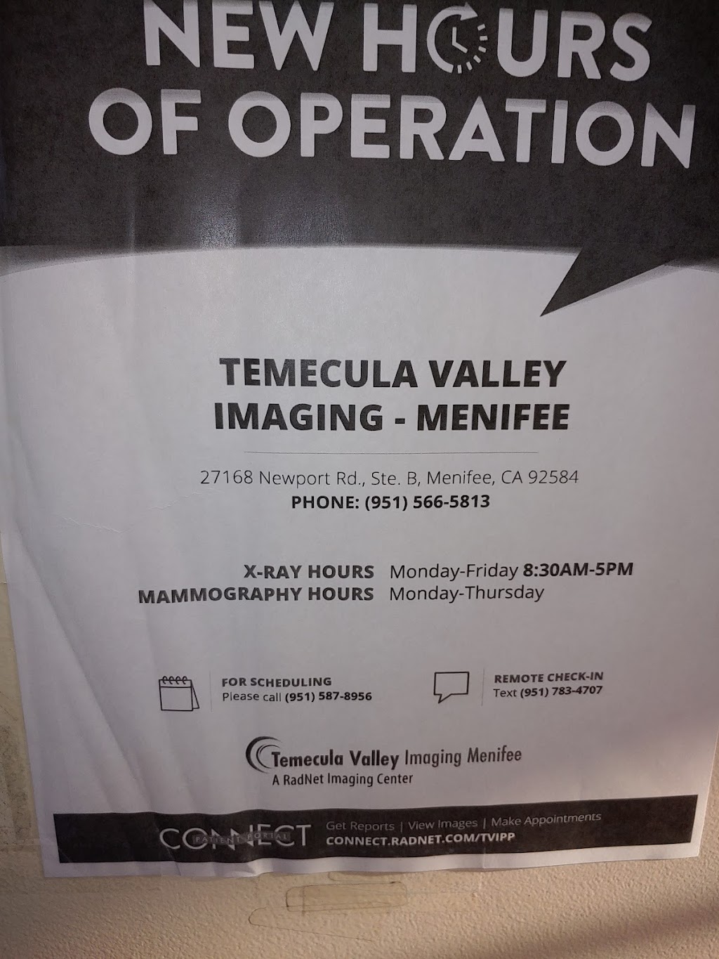 Temecula Valley Imaging Menifee | 27168 Newport Rd Ste. B, Menifee, CA 92584 | Phone: (951) 566-5813