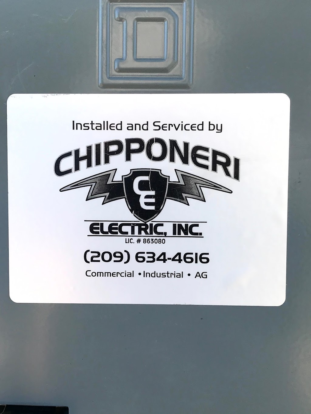 Chipponeri Electric, Inc. | 6189 Hultberg Rd, Hilmar, CA 95324, USA | Phone: (209) 634-4616