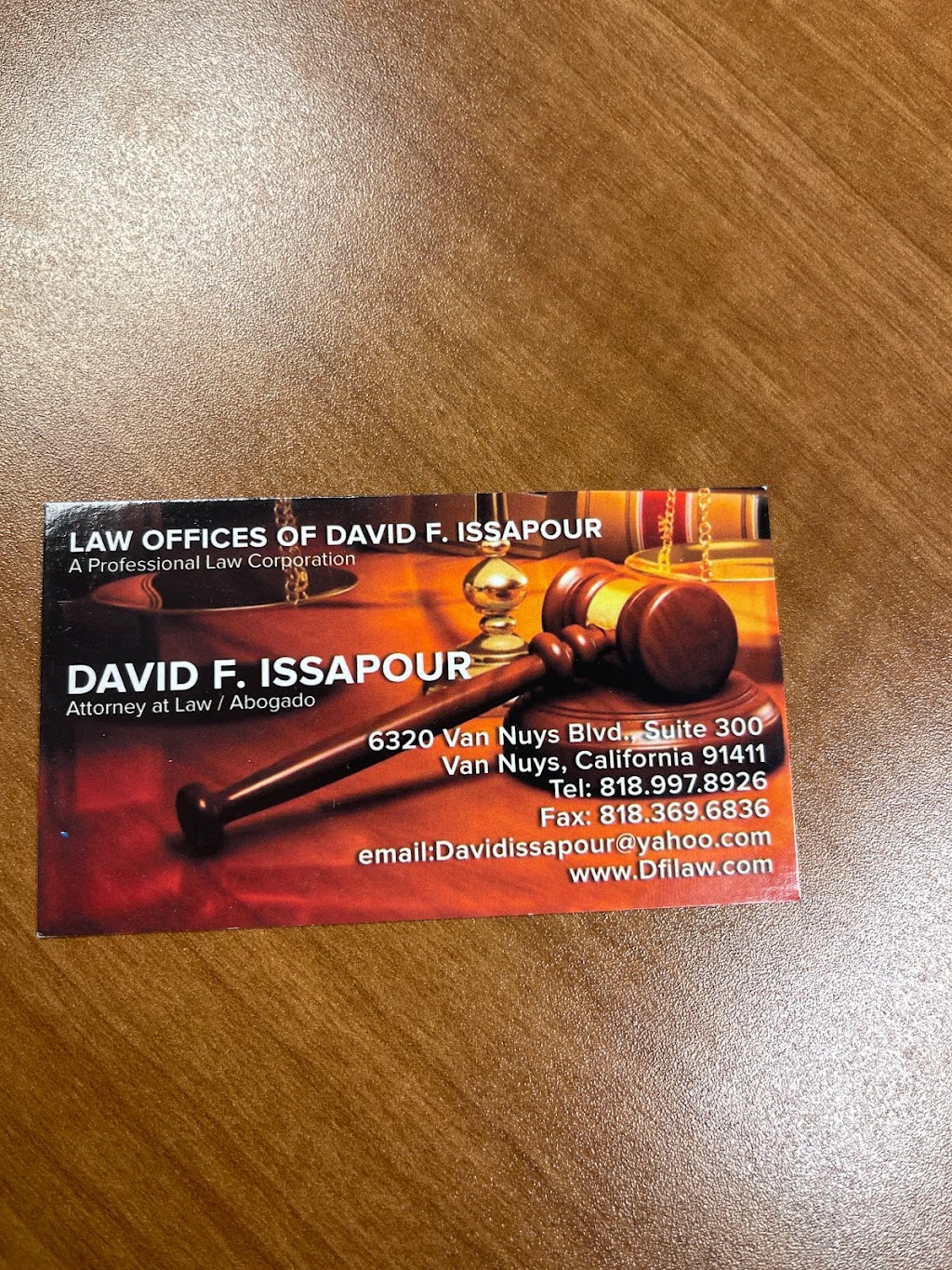 Law Offices of David F. Issapour, APLC. | 6320 Van Nuys Blvd #300, Van Nuys, CA 91401, USA | Phone: (818) 997-8926
