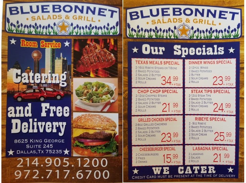 Bluebonnet Salads & Grill | 8625 King George Dr # 245, Dallas, TX 75235, USA | Phone: (214) 905-1200