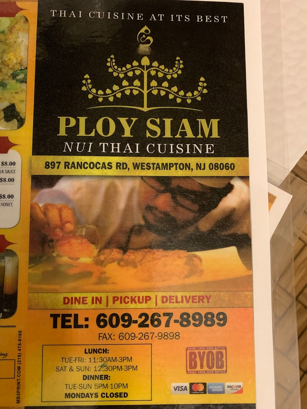 Ploy Siam Nui thai Cuisine | 897 Rancocas Rd Ste 9, Westampton, NJ 08060, USA | Phone: (609) 267-8989