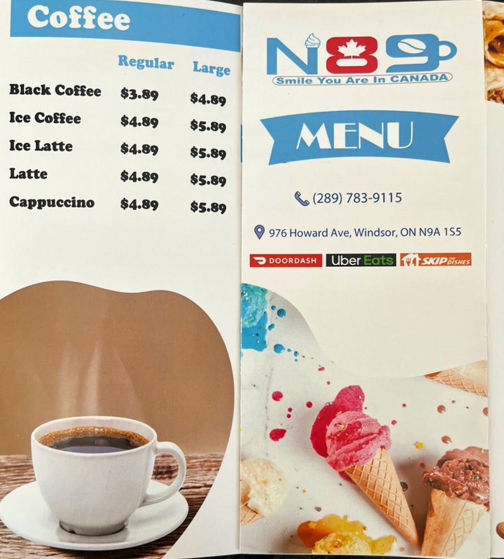 N89 Cafe | 976 Howard Ave, Windsor, ON N9A 1S5, Canada | Phone: (226) 758-6893