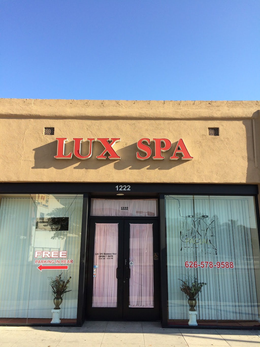 Lux Spa | 1222 E Colorado Blvd, Pasadena, CA 91106, USA | Phone: (626) 578-9588