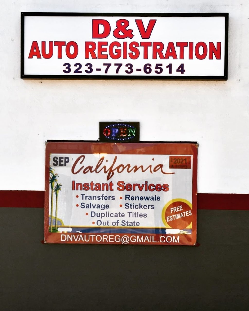 D&V Auto Registration | 4900 Slauson Ave, Maywood, CA 90270, USA | Phone: (323) 773-6514