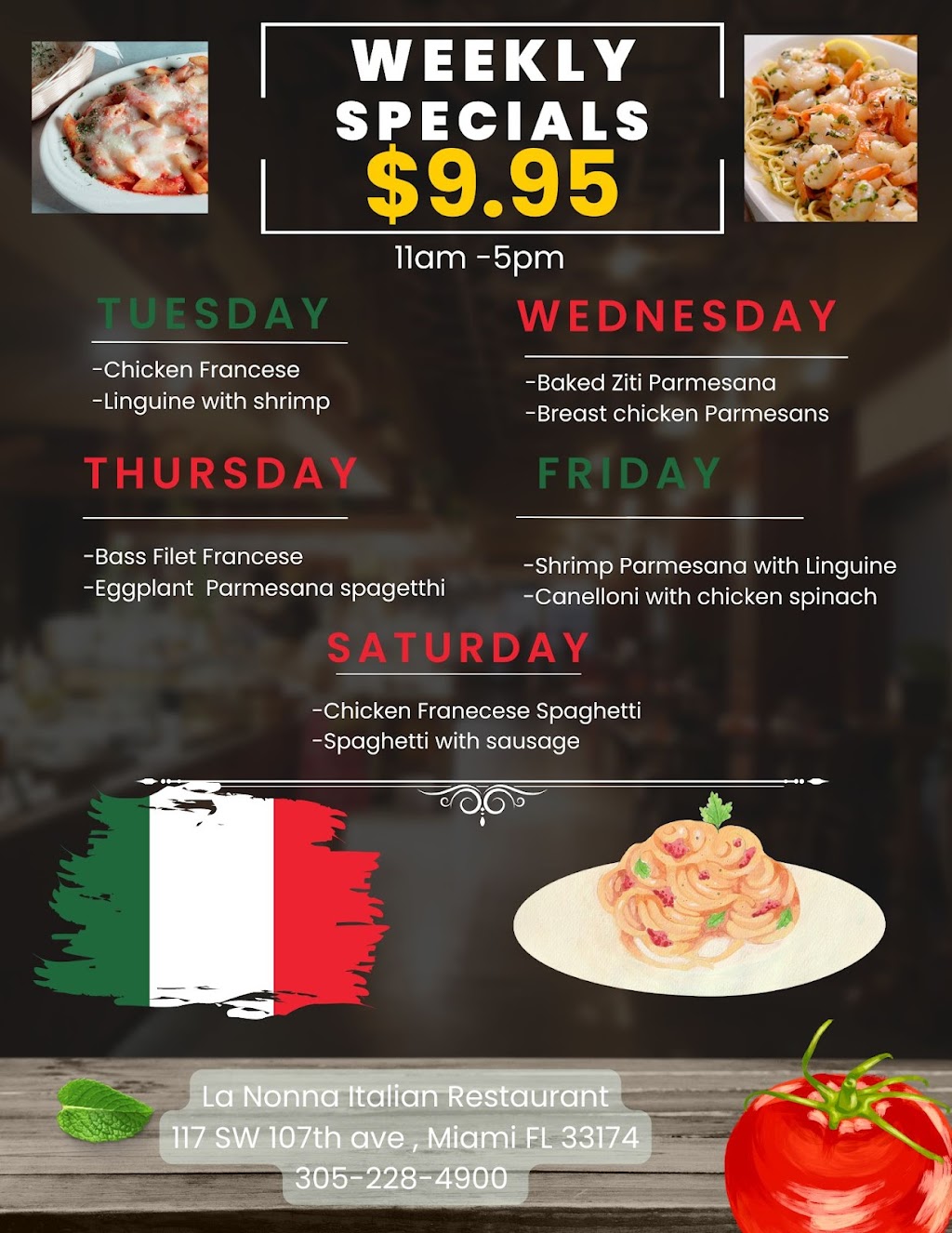 La Nonna Italian Restaurant | 117 SW 107th Ave, Miami, FL 33174, USA | Phone: (305) 228-4900