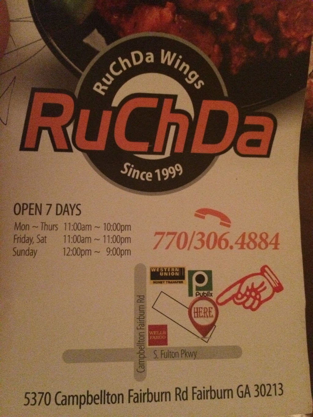 RuChDa Wings - | 5370 Campbellton Fairburn Rd, Fairburn, GA 30213, USA | Phone: (770) 306-4884