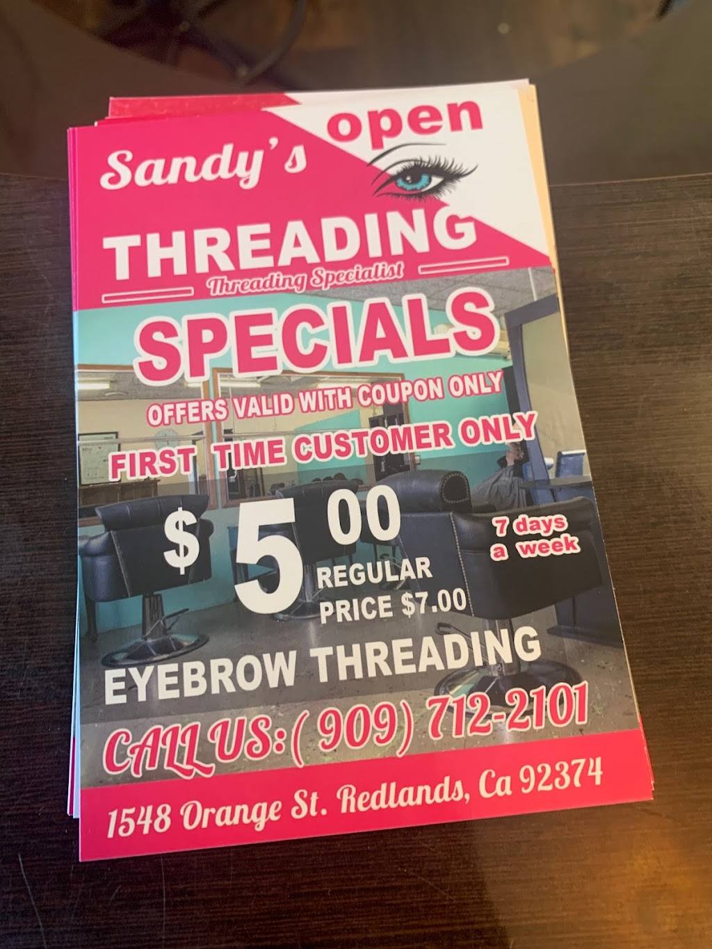 Sandy’s Threading | 1548 Orange St, Redlands, CA 92374, USA | Phone: (909) 712-2101