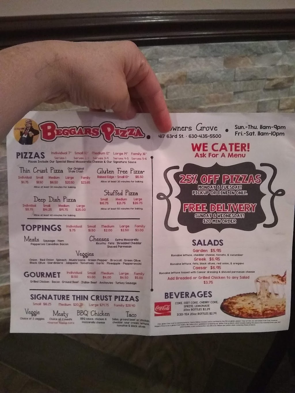 Beggars Pizza | 417 63rd St, Downers Grove, IL 60516, USA | Phone: (630) 435-5500