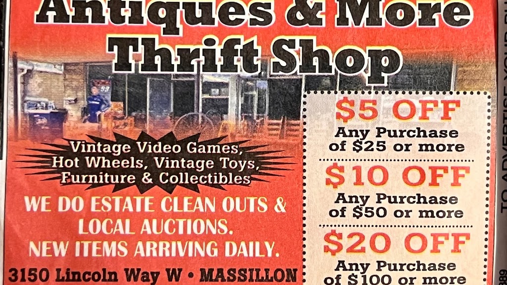 Antiques & More Thrift Shop | 3150 Lincoln Wy NW, Massillon, OH 44647, USA | Phone: (330) 880-6895