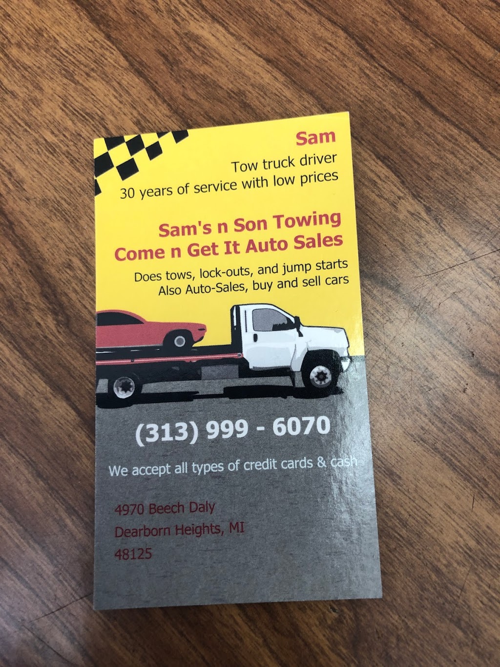 Sams N Son 24 Hour Towing & Auto Repair | 4970 S Beech Daly St, Dearborn Heights, MI 48125, USA | Phone: (313) 999-6070