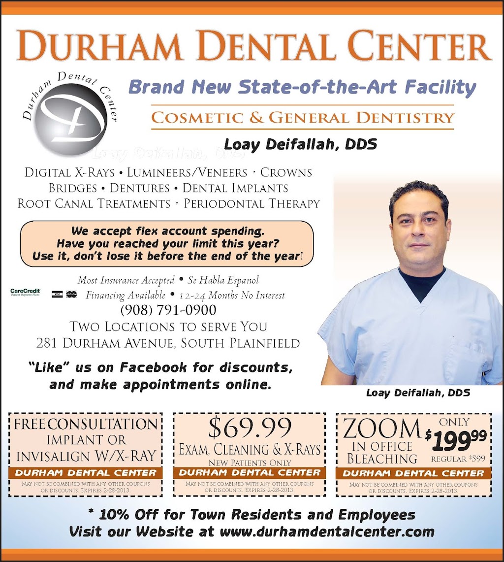 Durham Dental Center | 281 Durham Ave, South Plainfield, NJ 07080, USA | Phone: (908) 791-0900