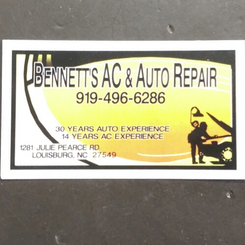 Bennetts AC and Auto | 1281 Julie Pearce Rd, Louisburg, NC 27549, USA | Phone: (919) 496-6286