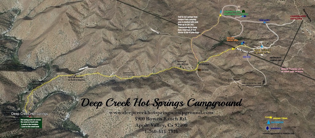 Deep Creek Hot Springs Trailhead & Campground | 5900 Bowen Ranch Rd, Apple Valley, CA 92308, USA | Phone: (760) 515-7525