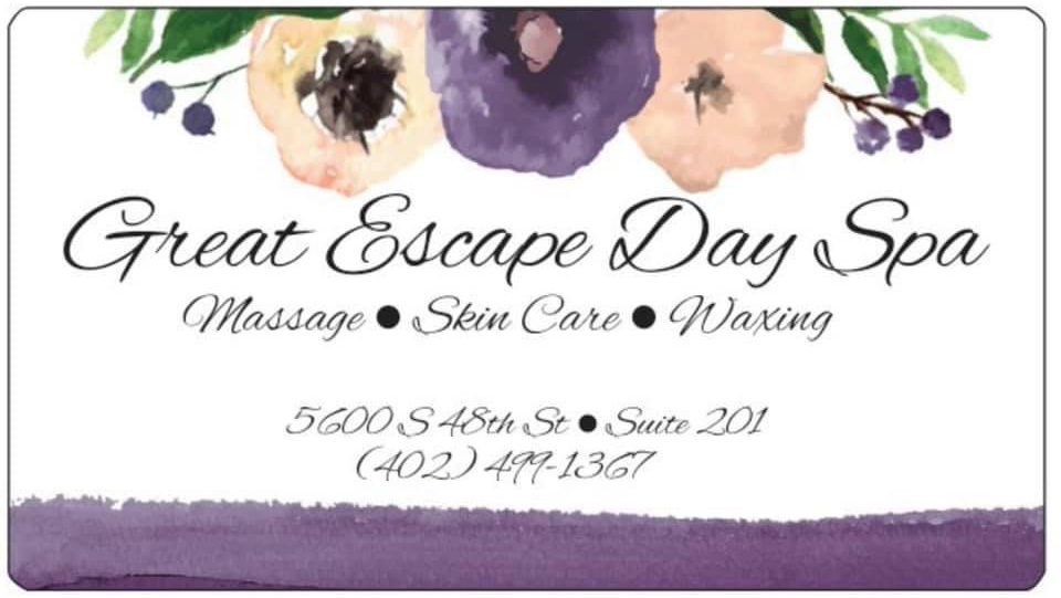 Great Escape Day Spa | 5600 S 48th St Suite 201, Lincoln, NE 68516, USA | Phone: (402) 499-1367