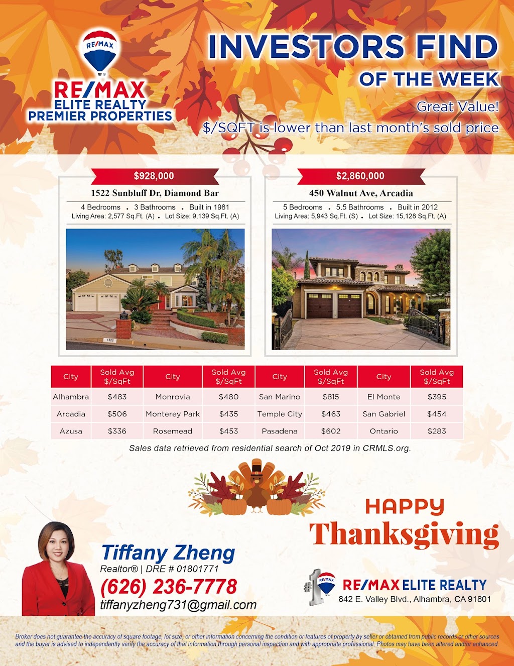 Tiffany Zheng | 842 E Valley Blvd, Alhambra, CA 91801, USA | Phone: (626) 236-7778