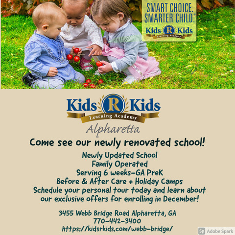 Kids R Kids Learning Academy of Alpharetta | 3455 Webb Bridge Rd, Alpharetta, GA 30005, USA | Phone: (770) 442-3400