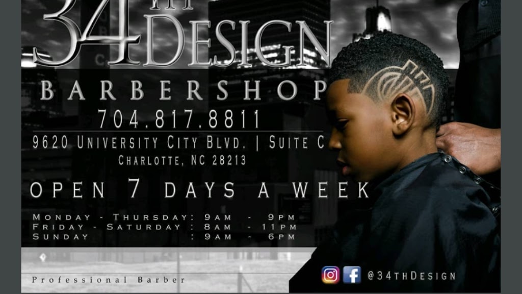 34th DESIGN BARBERSHOP | 9620 University City Blvd suite c, Charlotte, NC 28213, USA | Phone: (704) 817-8811