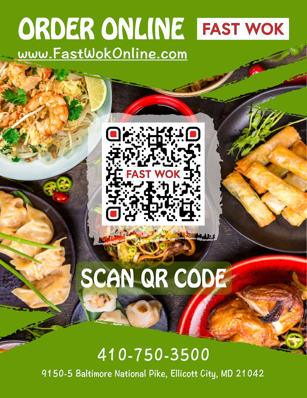 Fast Wok | 9150 Baltimore National Pike, Ellicott City, MD 21042 | Phone: (410) 750-3500