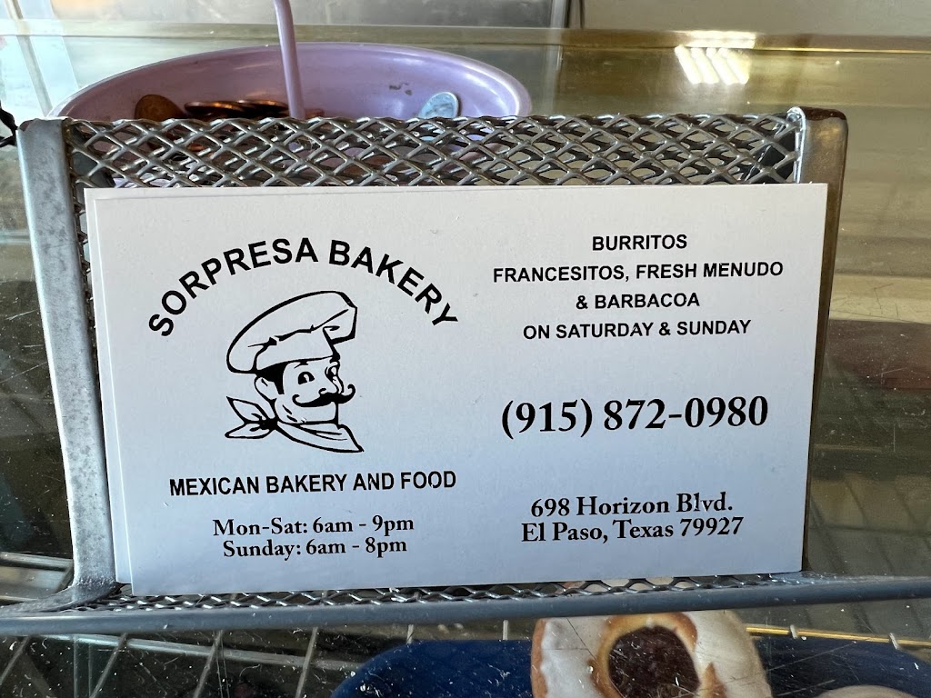 Sorpresa Bakery | 698 Horizon Blvd, Socorro, TX 79927, USA | Phone: (915) 872-0980