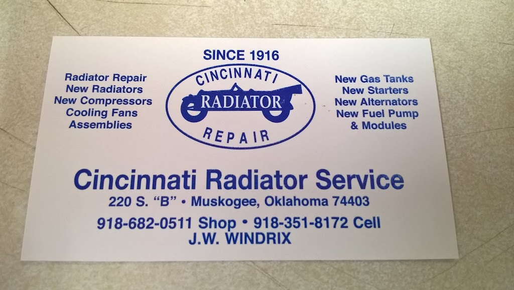 Cincinnati Radiator Services Inc | 220 S B St, Muskogee, OK 74403, USA | Phone: (918) 682-0511