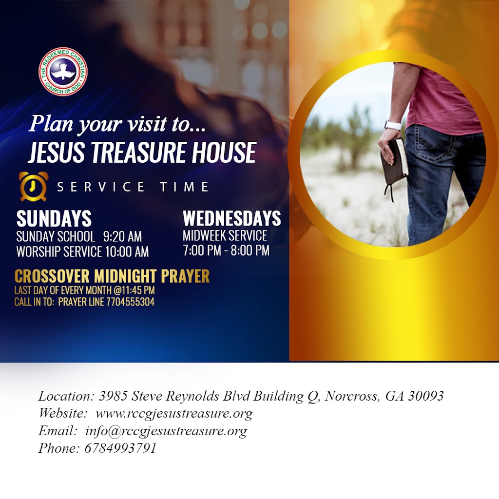 RCCG JESUS TREASURE HOUSE | 3985 Steve Reynolds Blvd Phase 2, Building Q, Suite 105, Norcross, GA 30093, USA | Phone: (678) 499-3791