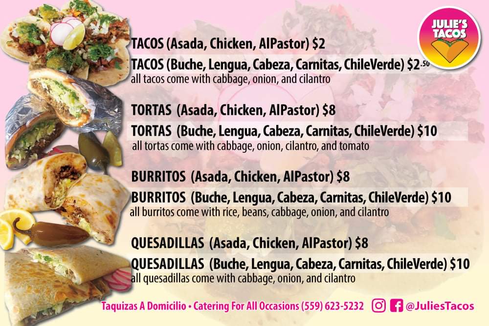 Julies taco truck | 1599 Mehlert St, Kingsburg, CA 93631, USA | Phone: (559) 623-5232