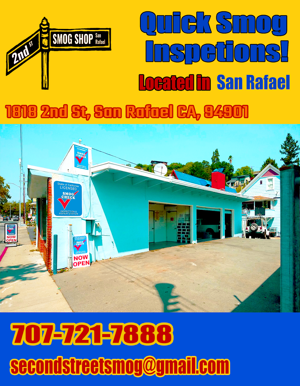 Second Street Smog Shop | 1818 Second St, San Rafael, CA 94901, USA | Phone: (415) 933-5809