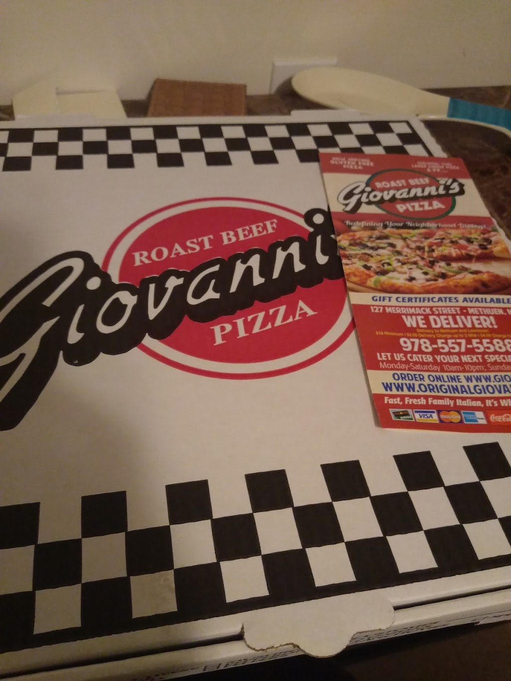 Giovannis Roast Beef and Pizza | 127 Merrimack St, Methuen, MA 01844, USA | Phone: (978) 557-5588