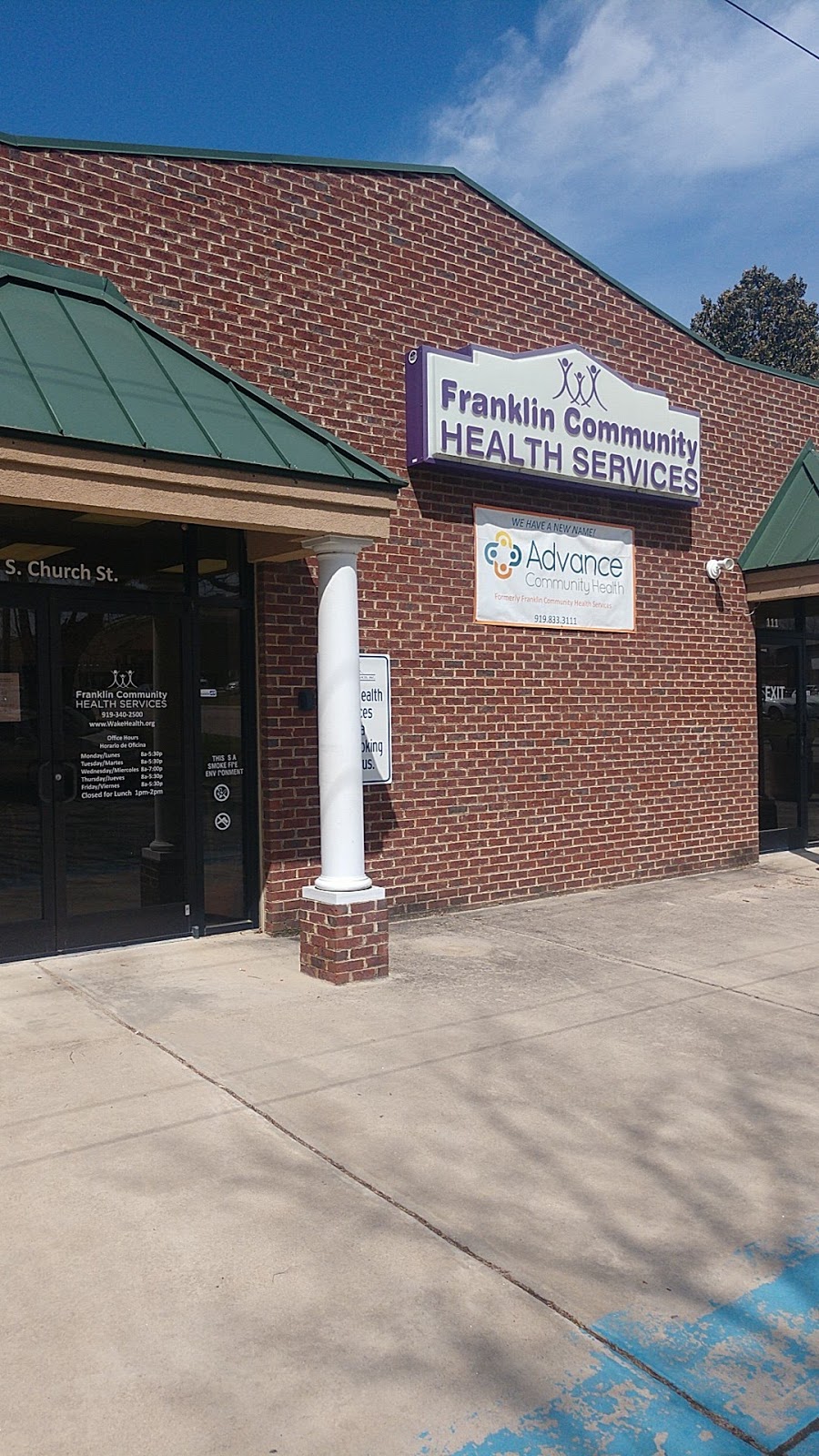 Advance Community Health - Louisburg | 111 S Church St, Louisburg, NC 27549 | Phone: (919) 833-3111