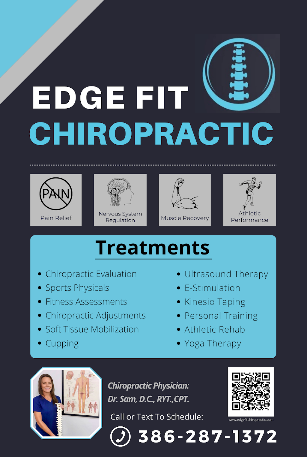 Edge Fit Chiropractic | 3042 S Ridgewood Ave, Edgewater, FL 32141, USA | Phone: (386) 287-1372