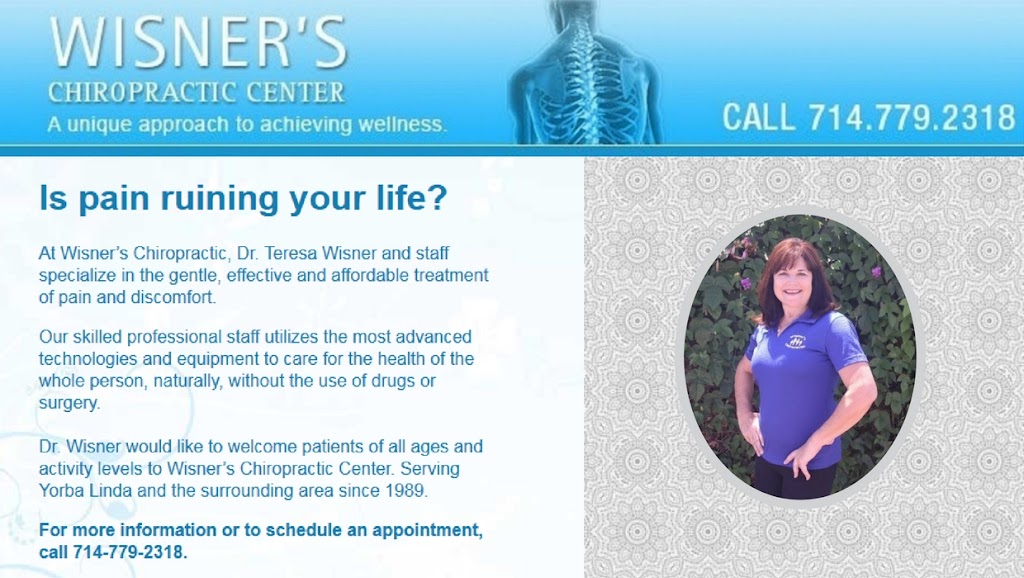 Wisners Chiropractic | 4865 Main St, Yorba Linda, CA 92886, USA | Phone: (714) 779-2318