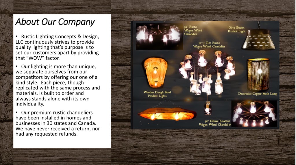 Rustic Lighting Concepts & Design, LLC | 13990 Pine Park Dr, Walker, LA 70785, USA | Phone: (225) 788-8839