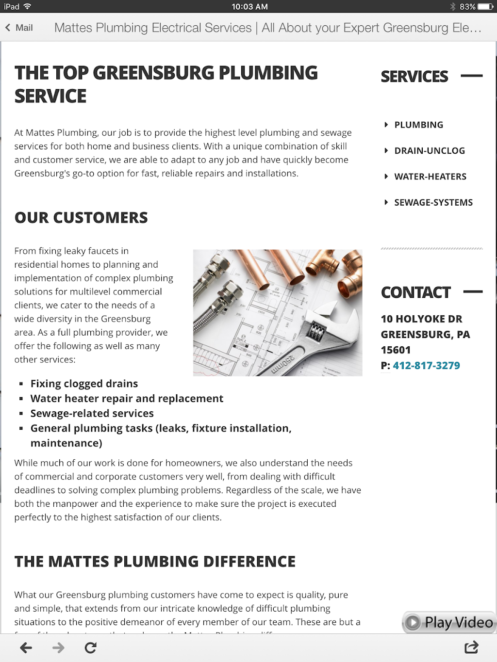 Mattes Plumbing | 10 Holyoke Dr, Greensburg, PA 15601, USA | Phone: (412) 817-3279