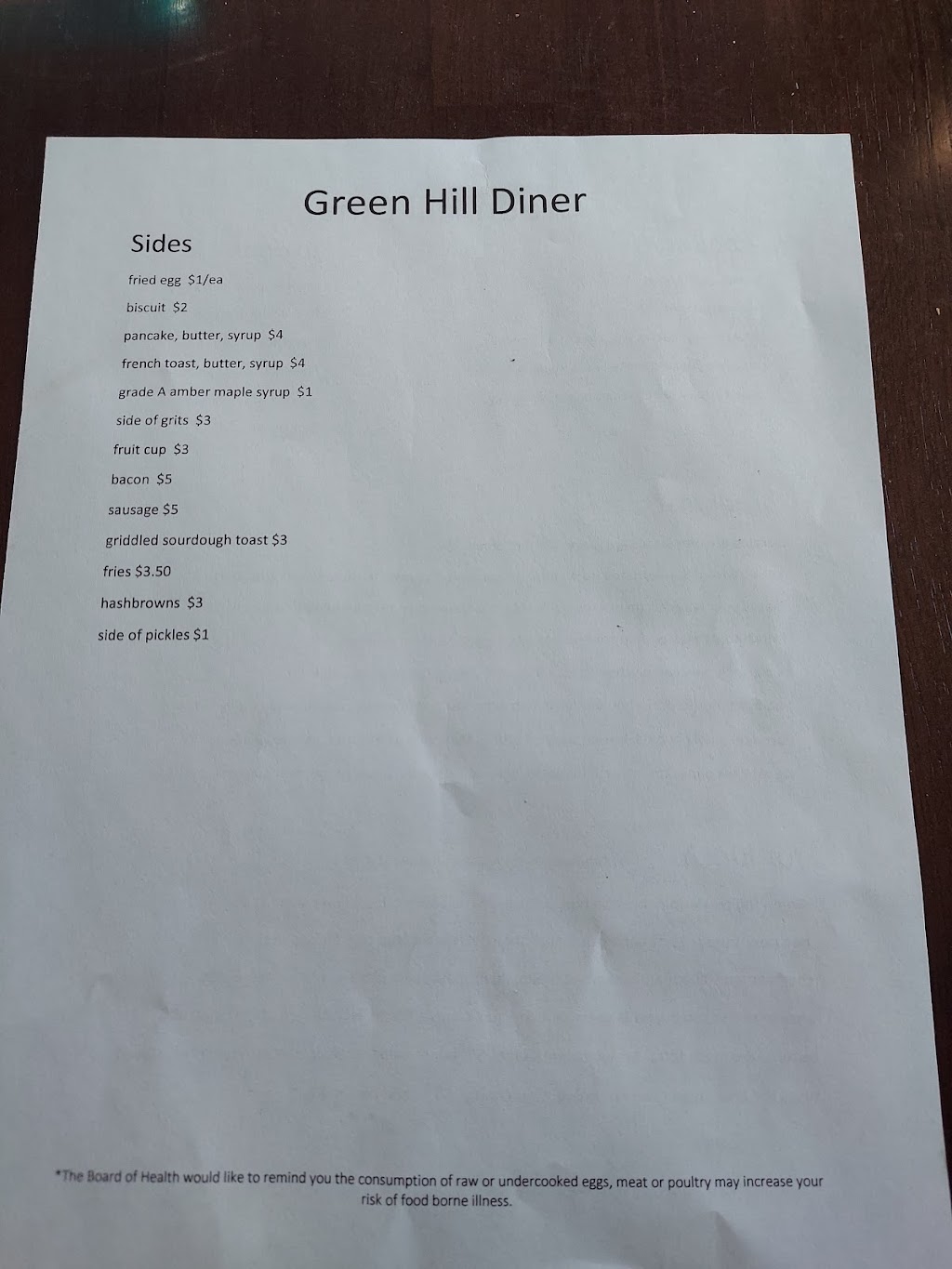 Green Hill Diner | 679 IN-135, Morgantown, IN 46160, USA | Phone: (317) 800-5625