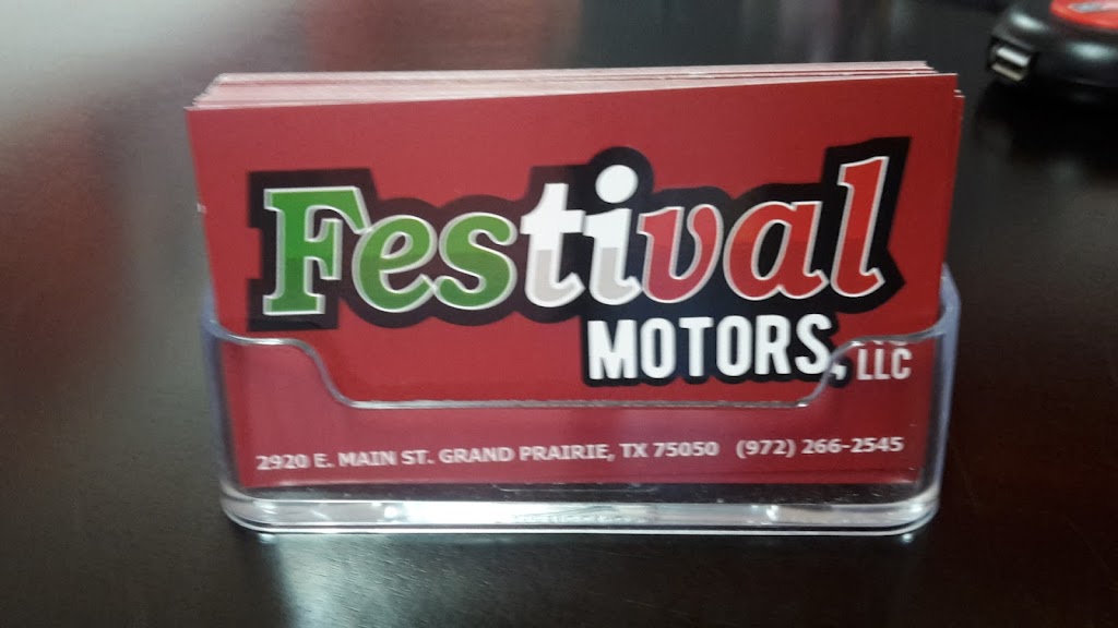 FESTIVAL MOTORS | 2920 E Main St, Grand Prairie, TX 75050, USA | Phone: (972) 266-2545