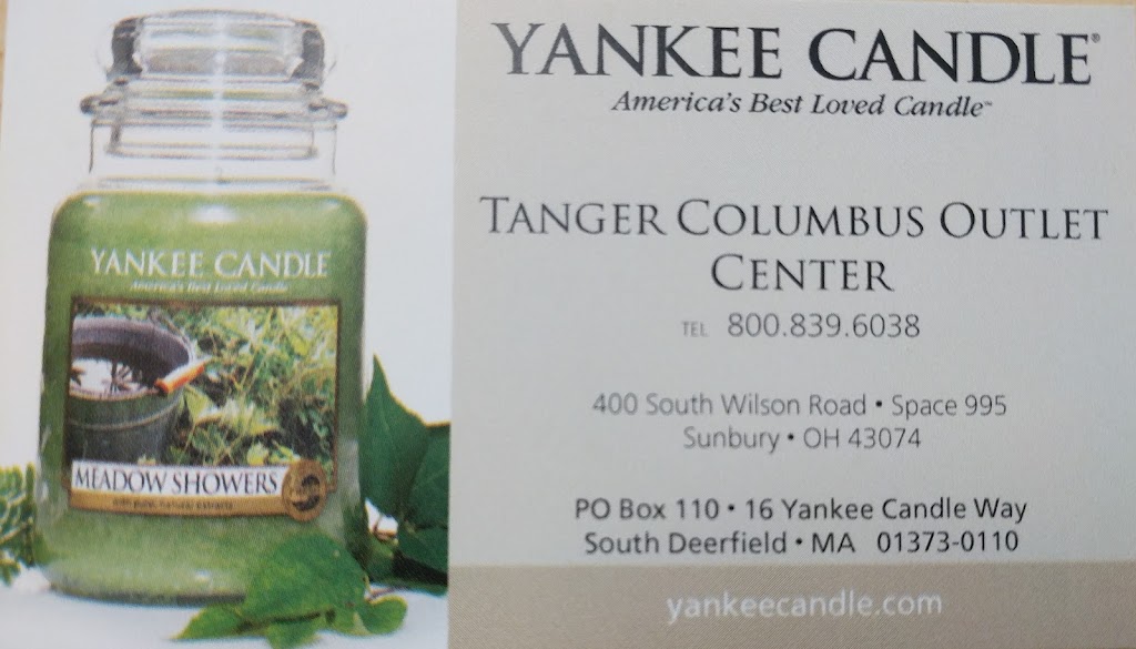 Yankee Candle | 400 S Wilson Rd STE 995, Sunbury, OH 43074, USA | Phone: (740) 965-3414