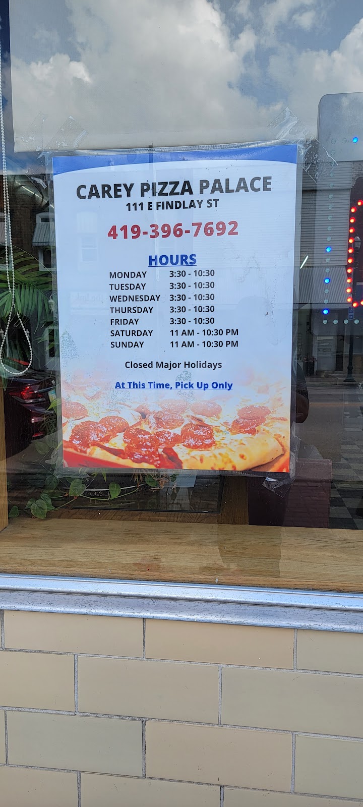 Carey Pizza Palace | 111 E Findlay St, Carey, OH 43316, USA | Phone: (419) 396-7692