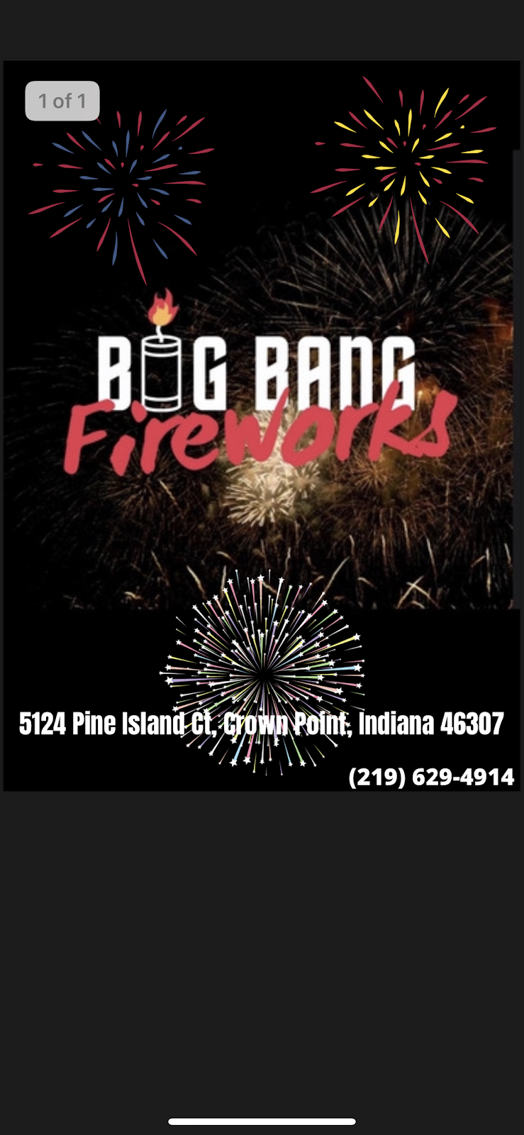 Big Bang fireworks | 5124 Pine Island Ct, Crown Point, IN 46307, USA | Phone: (219) 629-4914