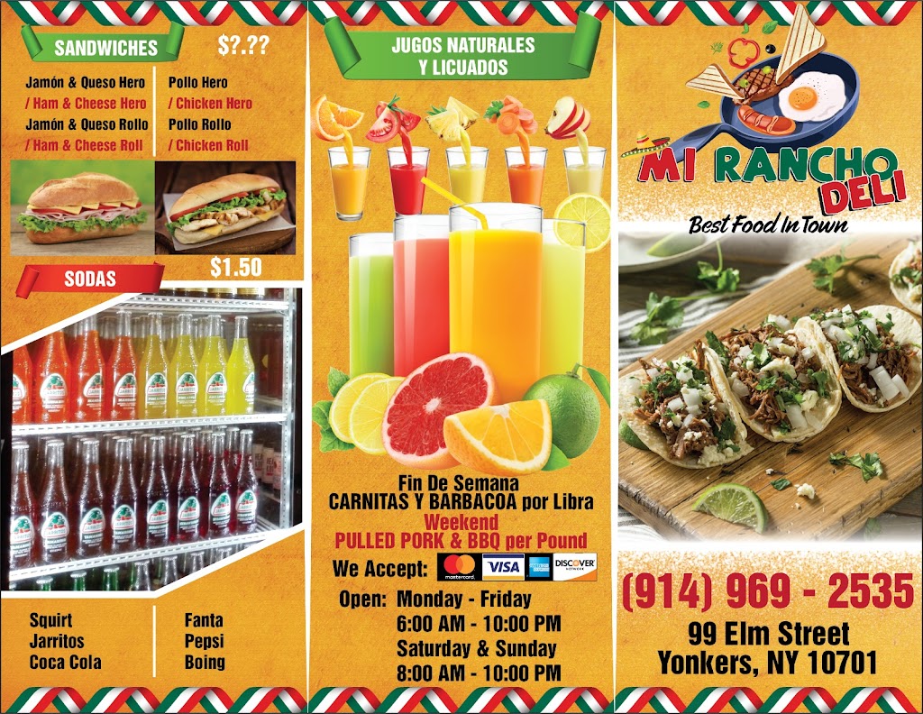 Mi Rancho Taqueria | 99 Elm St, Yonkers, NY 10701, USA | Phone: (914) 969-6000