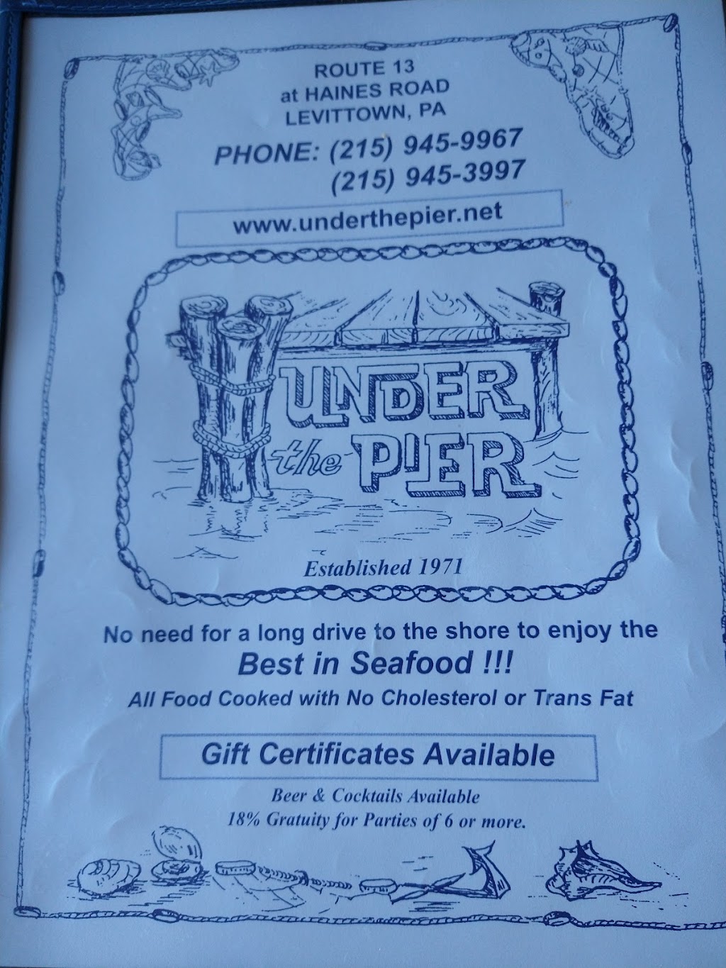 Under the Pier | 7600 Bristol Pike, Levittown, PA 19057, USA | Phone: (215) 945-9967