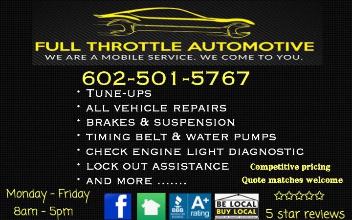 Full Throttle Automotive LLC | 2040 W Lavitt Ln, Phoenix, AZ 85086 | Phone: (602) 501-5767